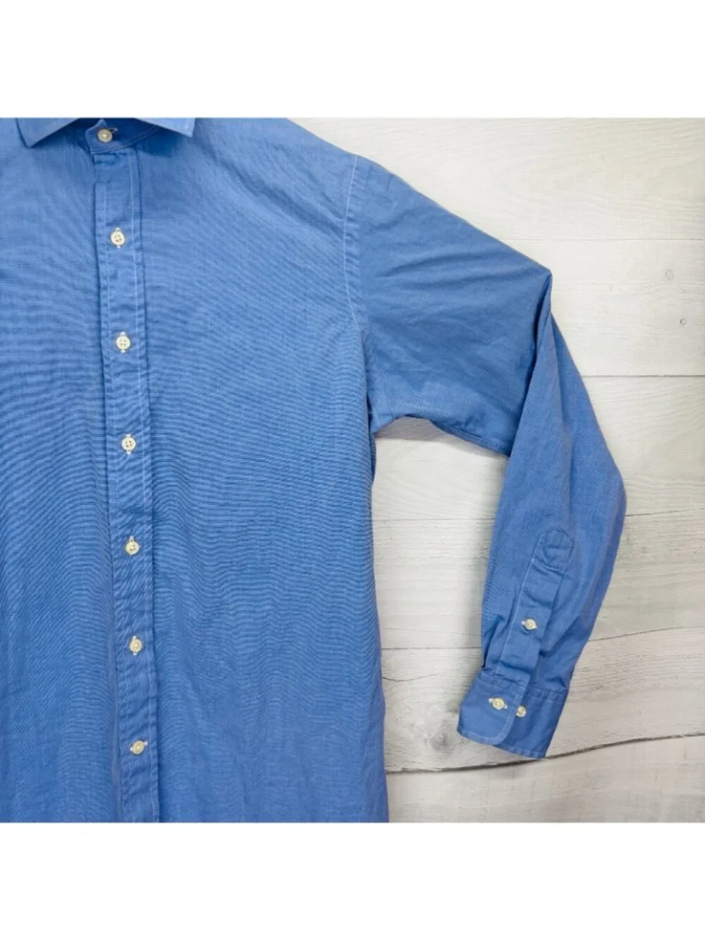 Polo Ralph Lauren Men’s Blue Broadcloth Dress Shirt 15.5 / 39 (M) Lightweight